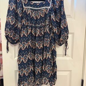 Bohemian Blue Patterned Dress